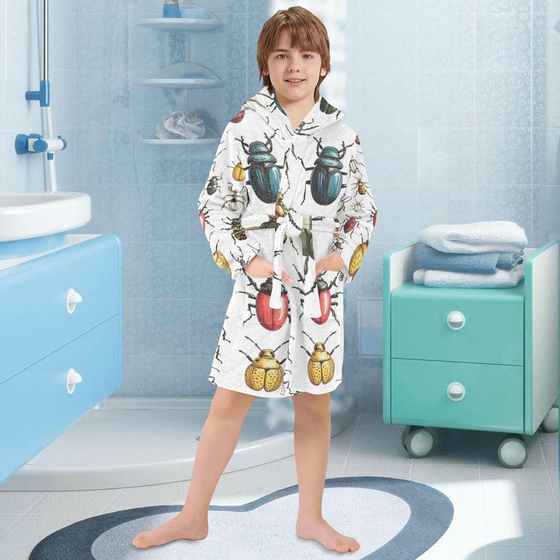 Glaphy Bathrobe Hooded PJ Robe Soft Fleece Robe Pajama Sleepwear 2-12 Years - Image 3